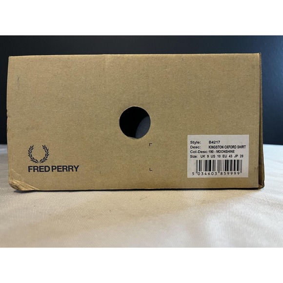 NEW IN BOX Mens Fred Perry Gray Canvas Shoes Sneakers Size 10
